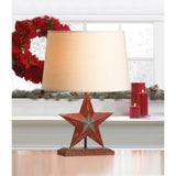 FAIRE - Zings & Thingz Home & Garden Farmhouse Red Star Table Lamp