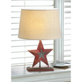 FAIRE - Zings & Thingz Home & Garden Farmhouse Red Star Table Lamp