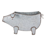 FAIRE - Zings & Thingz Home & Garden Pig Galvanized Wall Planter