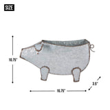 FAIRE - Zings & Thingz Home & Garden Pig Galvanized Wall Planter