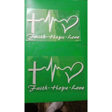 Faith-Hope-Love Sticker for Car or Wherever You Want to Share a Good Message! - The Pink Pigs, A Compassionate Boutique