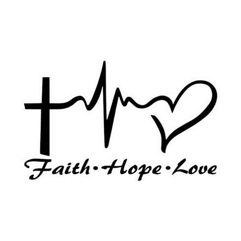 Faith-Hope-Love Sticker for Car or Wherever You Want to Share a Good Message! - The Pink Pigs, A Compassionate Boutique