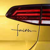 Faith With Cross Sticker Decal for Vehicle - The Pink Pigs, A Compassionate Boutique