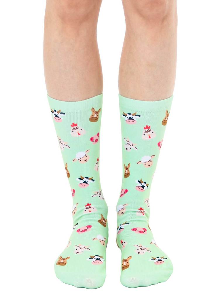 Down on the Farm-The Gang's All Here Unisex Crew Socks - The Pink Pigs, Animal Lover's Boutique