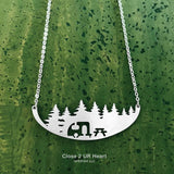 Happy Camper in the Woods Stainless Steel Necklace-Tent and RV, Made in the USA*