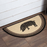 Sawyer Mill Charcoal Pig, Cow or Chickens Jute Rug Half Circle *