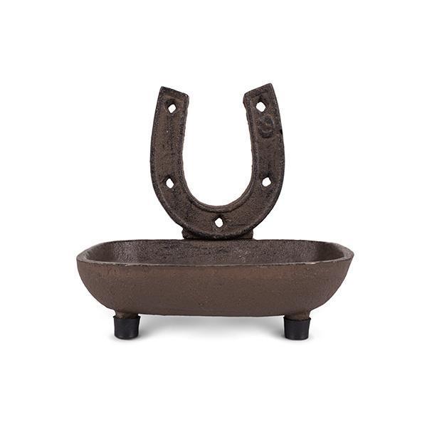 FinchBerry Bath Country Decor:  Rusted Iron Horse Shoe Soap Dish