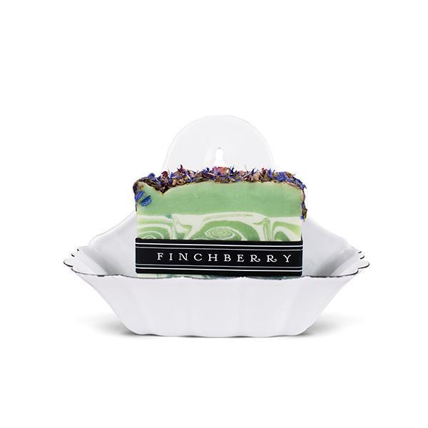 FinchBerry Bath Vintage Country Chic:  Scalloped White Metal Soap Dish