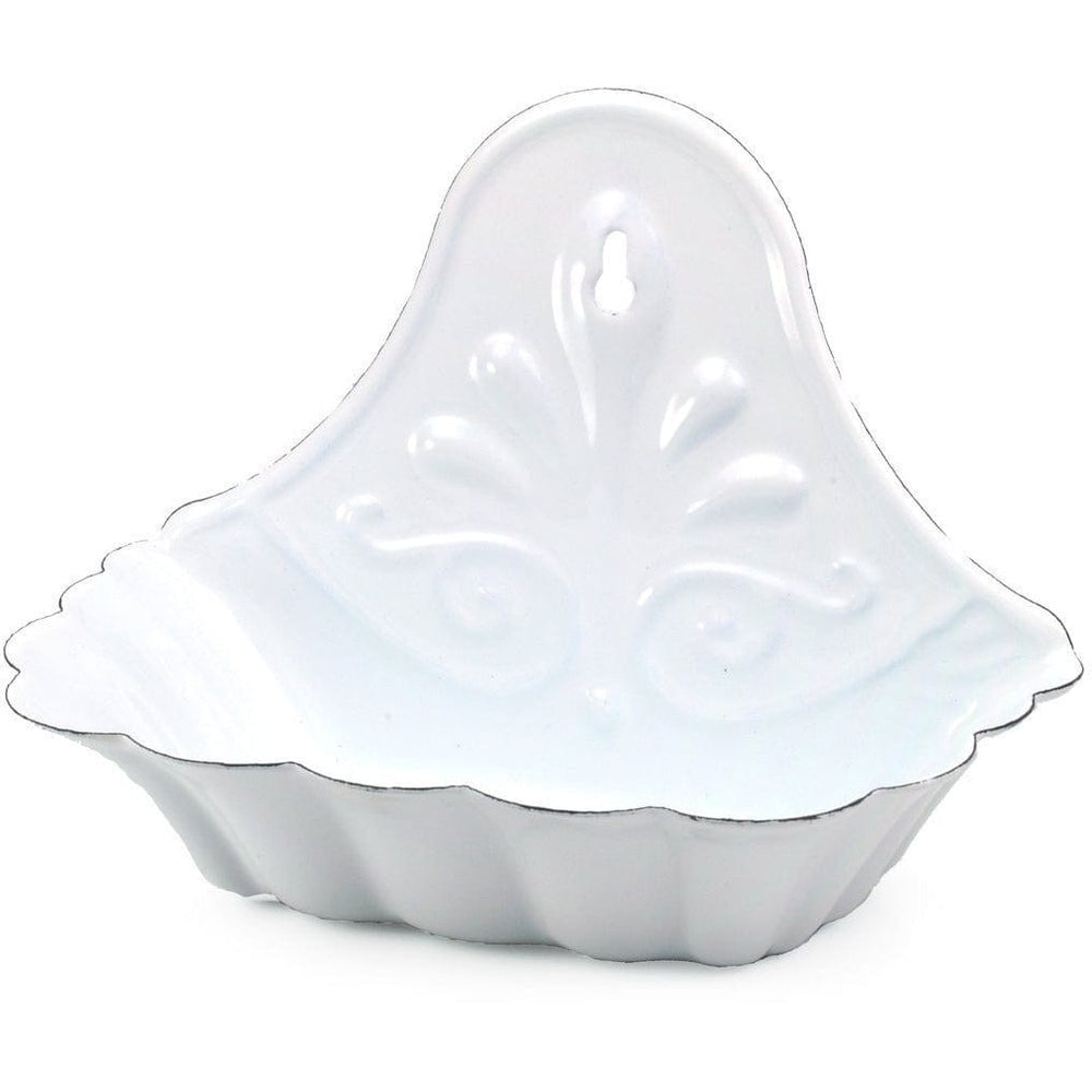 FinchBerry Bath Vintage Country Chic:  Scalloped White Metal Soap Dish