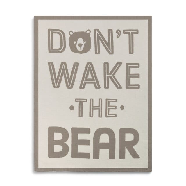 Don't Wake the Bear Woven Blanket - Nursery Keepsake - The Pink Pigs, A Compassionate Boutique