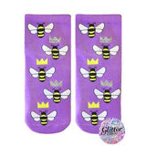 Queen Bee with Sparkling Crown Footie Socks