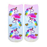 Unicorn Print  Pink Footie Socks for Girls
