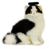 FurTastic Friends by Bocchetta Plush Toys Plush Animals Grad Hat Black and White Sitting Persian Realistic Plush Cat Toy Eco Friendly Stuffing