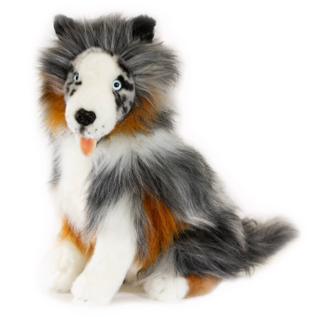 FurTastic Friends by Bocchetta Plush Toys Plush Dog Blue Merle Australian Shepherd Large Size - 35cm/13" Realistic