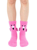 Flamingo Crew Slipper Socks Soft and Fuzzy Women's *