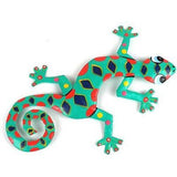 GCDS-Caribbean Craft Metal Wall Art Eight Inch Spotted Metal Gecko - Caribbean Craft *