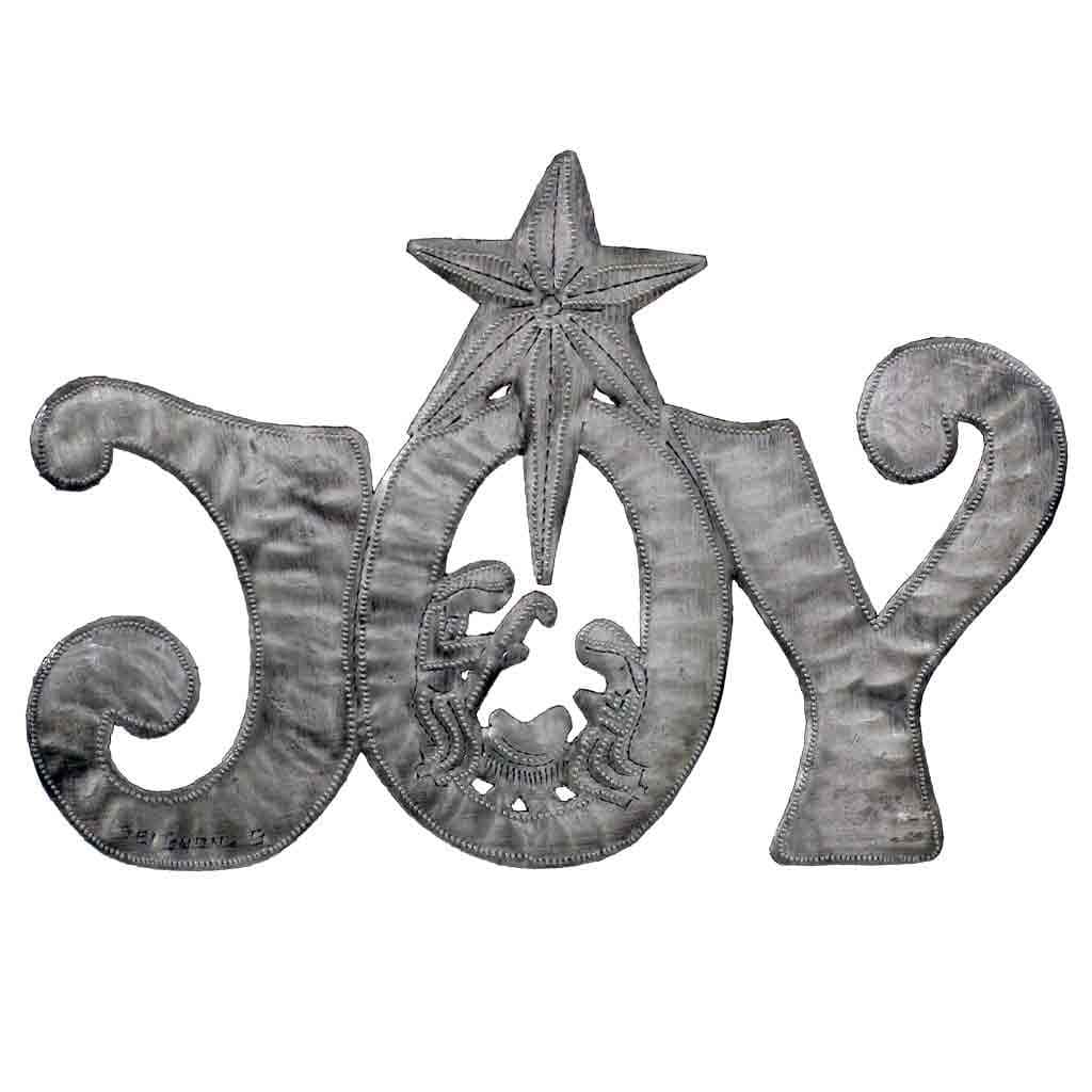 GCDS-Croix des Bouquets Metal Wall Art JOY Metal Art with Nativity Scene (11" x 8") - Croix des Bouquets (H)