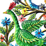 GCDS-Croix des Bouquets Metal Wall Art PEACOCK IN TREE PAINTED HAITIAN METAL DRUM WALL ART, 24"