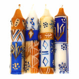 African Handmade Candles Blue Orange- Gift box of 2, 3 or 4 Short - Durra Design - Nobunto *