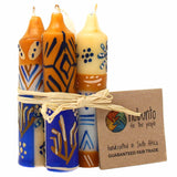 GCDS-Nobunto Candles Shabbat African Handmade Candles Blue Orange- Gift box of 2, 3 or 4 Short - Durra Design - Nobunto *