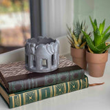 GCDS-Smolart Home African Circle of Elephants Soapstone Sculpture, 3 to 3.5-inch - Dark Stone *