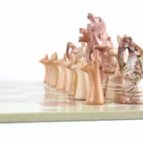 GCDS-Smolart Soapstone chess set Hand Carved Kenya Traditional Soapstone Animal Chess Set or Pieces- 15" Board