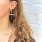 GCDS-UPA Jewelry Sterling Silver Cross Drop Earrings Handmade in Mexico