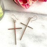 GCDS-UPA Jewelry Sterling Silver Cross Drop Earrings Handmade in Mexico