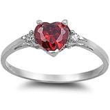 CZ Heart Ring, All Colors in Sterling Silver, Beautiful Promise Ring or Just Because! - The Pink Pigs, Animal Lover's Boutique