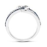 Genuine Blue and White Diamond Heart Ring, in Affordable 925 Silver-LOVELY! - The Pink Pigs, A Compassionate Boutique