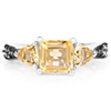 Genuine Citrine and Champagne Diamond Ring 3ctw in Sterling Silver-Gorgeous! - The Pink Pigs, A Compassionate Boutique