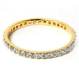 Genuine Diamond Eternity Rings in Solid 10K Yellow Gold Size 7 .18ct