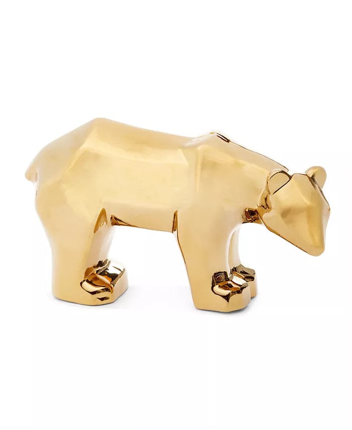 GHUN LIN - MMG CHRISTMAS Holiday Lane's Porcelain Figurine Shine Bright Gold-Tone Bear Décor Porcelain Imported