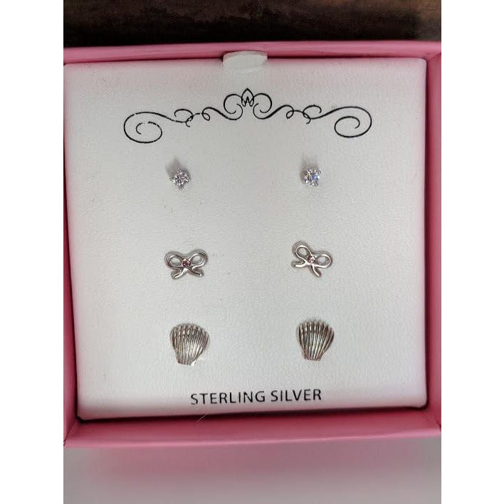 Girls' Sterling Silver Earring Sets - The Pink Pigs, A Compassionate Boutique