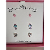 Girls' Sterling Silver Earring Sets - The Pink Pigs, A Compassionate Boutique