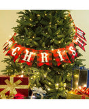 GLITZHOME LLC CHRISTMAS Merry Christmas Plaid Banner Garland Polyester Imported 8.75' L