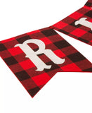 GLITZHOME LLC CHRISTMAS Merry Christmas Plaid Banner Garland Polyester Imported 8.75' L