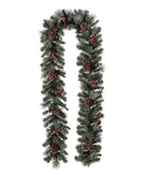 GLITZHOME LLC CHRISTMAS Pre-Lit Glittered Pine Cone Christmas Garland, with Warm LED Light