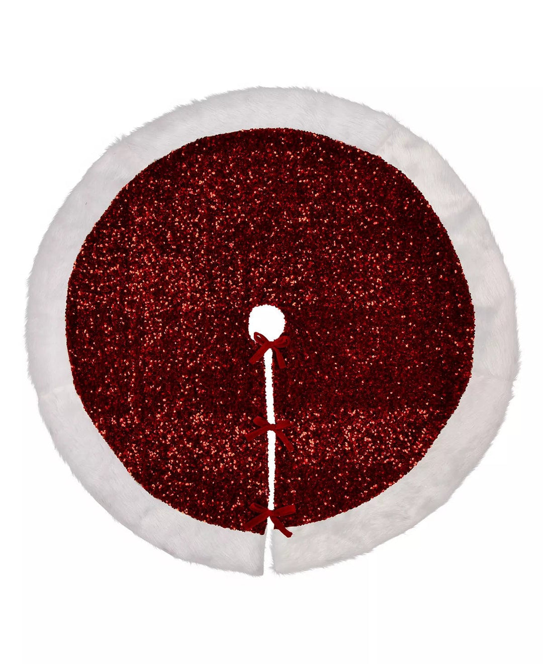 GLITZHOME LLC CHRISTMAS Sequin Christmas Faux Fur Tree Skirt