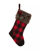 Buffalo Plaid Stocking Polyester Cotton Black and Red Plaid 21