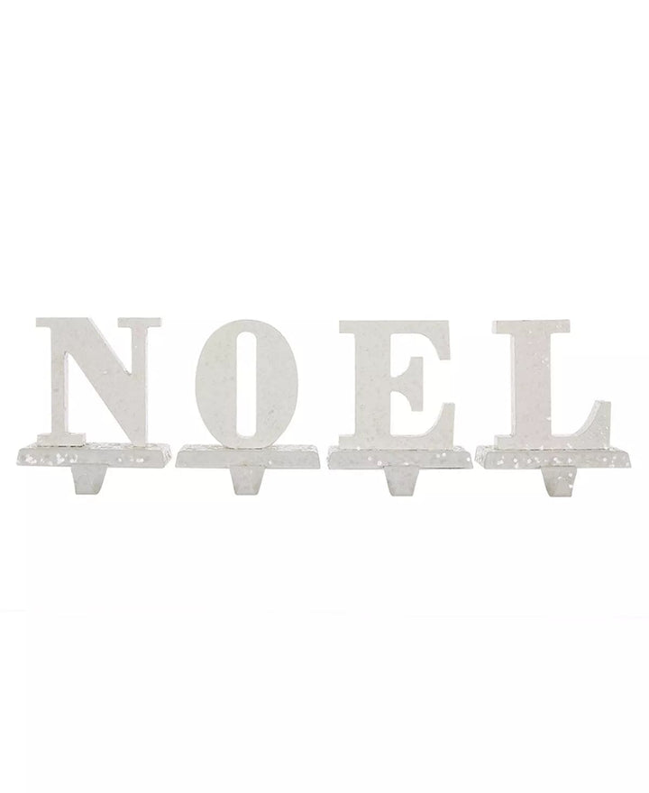 GLITZHOME LLC ornament 5.91" H Noel Stocking Traditional style Metal Holder 4pcs Set Imported