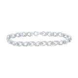 STERLING SILVER ROUND DIAMOND INFINITY BRACELET 1/10 CTTW