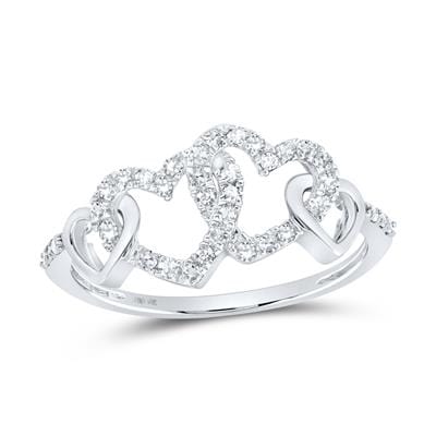 GND Atlanta Rings White Gold Intertwined Diamond Hearts .25 CTW Ring in 10K White or Rose Gold Beautiful!