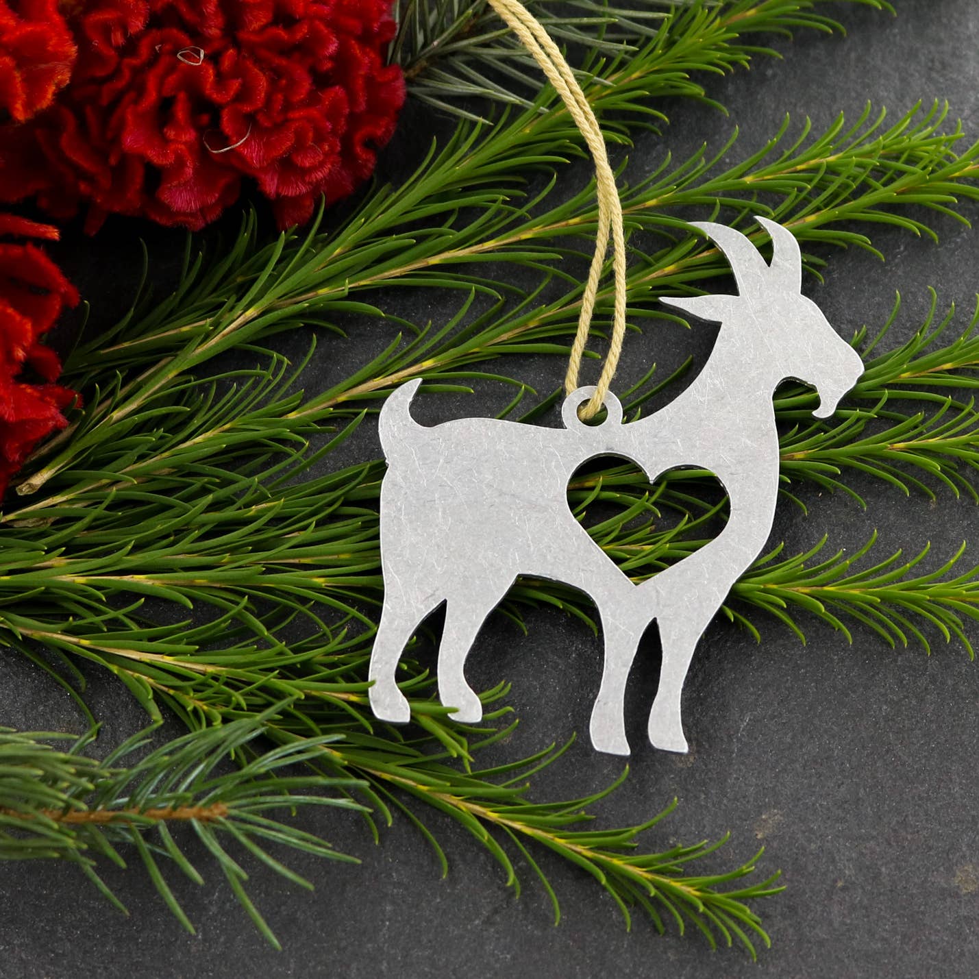 Metal Ornament: Farm animals, Cow, Sheep, Goat - The Pink Pigs, Animal Lover's Boutique