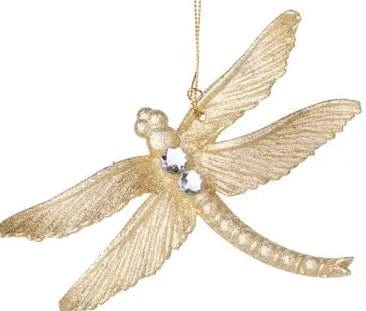 Gold acrylic dragonfly and butterfly ornaments