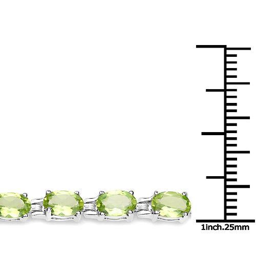 Green Peridot Bracelet in Affordable Sterling Silver, 7.25" 9.03ctw - The Pink Pigs, A Compassionate Boutique