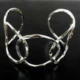 Handmade Silver Overlay Circles Cuff Bracelet