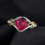 Heart Created Ruby & CZ Accent 