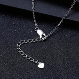Heartbeat with Gemstone Heart Rhodium Plated Sterling Silver Necklace