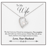 Forever Heart Pendant Necklace With Gift Card for Wife